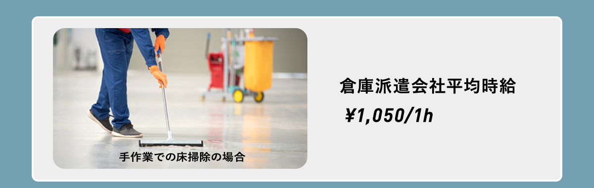 倉庫派遣会社平均時給¥1,050/1h